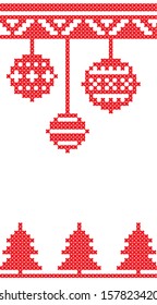 ethnic xmas background. textures in red and white colors. vector illustration. russian traditional ornament