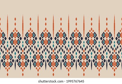 Ethnic zigzag abstract background. Seamless pattern in tribal, folk embroidery, Ikat art design. Aztec geometric art ornament print.Design for carpet, wallpaper, clothing, wrapping, fabric, cover