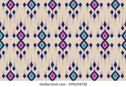 Fondo abstracto de zigzag étnico. Patrón sin foco en el diseño tribal, de bordado folclórico, de arte Ikat. Impresión de adorno de arte geométrico azteca.Diseño de alfombras, papel pintado, ropa, envoltura, tela, cubierta