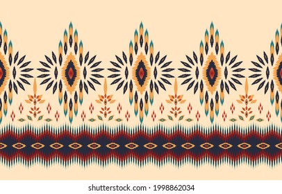 Ethnic zigzag abstract background. Seamless pattern in tribal, folk embroidery, Ikat art design. Aztec geometric art ornament print.Design for carpet, wallpaper, clothing, wrapping, fabric, cover