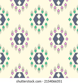 Fondo abstracto de zigzag étnico. Patrón sin foco en el diseño tribal, de bordado folclórico, de arte Ikat. Impresión de adorno de arte geométrico azteca.Diseño de alfombras, papel pintado, ropa, envoltura, tela, cubierta