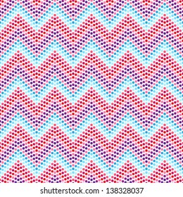 Ethnic zigzag pattern in retro colors,  aztec style  seamless vector background
