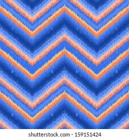 Ethnic zigzag pattern in retro colors, aztec style seamless vector background 