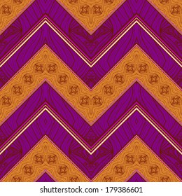 Ethnic zigzag pattern in retro colors, seamless vector background