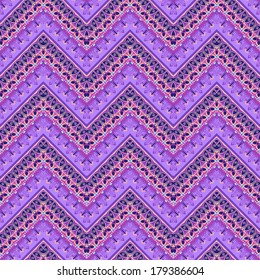 Ethnic zigzag pattern in retro colors, seamless vector background