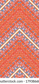 Ethnic zigzag pattern in retro colors, seamless vector background