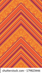 Ethnic zigzag pattern in retro colors, seamless vector background