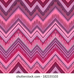 Ethnic zigzag pattern in retro colors, aztec style seamless vector background 