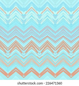 Ethnic zigzag pattern in retro colors, aztec style seamless vector background 
