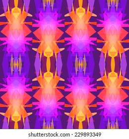 Ethnic zigzag pattern in retro colors, aztec style seamless vector background 