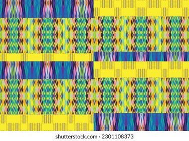 Patrón de zigzag étnico en colores retro, estilo azteca fondo vectorial sin costura