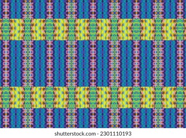 Ethnic zigzag pattern in retro colors, Aztec style seamless vector background
