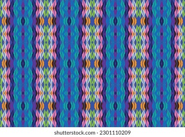 Ethnic zigzag pattern in retro colors, Aztec style seamless vector background
