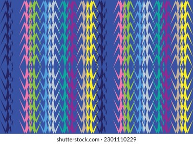 Ethnic zigzag pattern in retro colors, Aztec style seamless vector background
