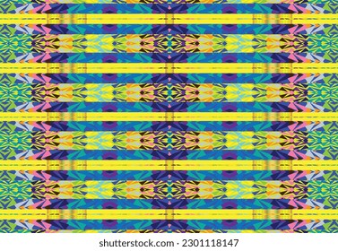 Ethnic zigzag pattern in retro colors, Aztec style seamless vector background

