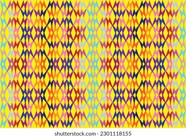 Ethnic zigzag pattern in retro colors, Aztec style seamless vector background
