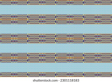 Ethnic zigzag pattern in retro colors, Aztec style seamless vector background
