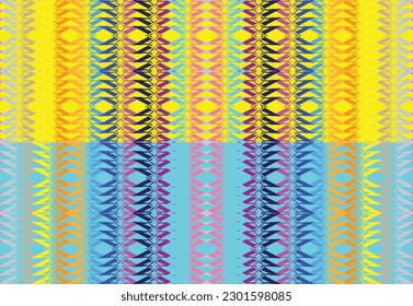 Ethnic zigzag pattern in retro colors, Aztec style seamless vector background