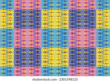 Ethnic zigzag pattern in retro colors, Aztec style seamless vector background
