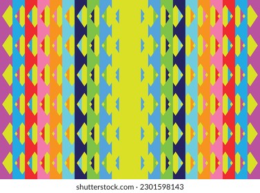 Ethnic zigzag pattern in retro colors, Aztec style seamless vector background
