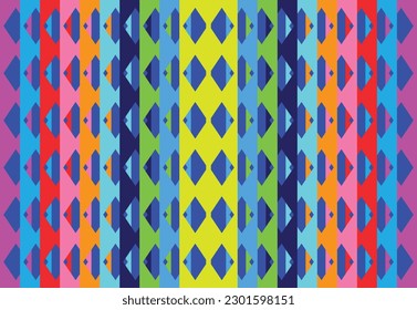 Ethnic zigzag pattern in retro colors, Aztec style seamless vector background