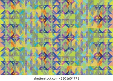 Ethnic zigzag pattern in retro colors, Aztec style seamless vector background