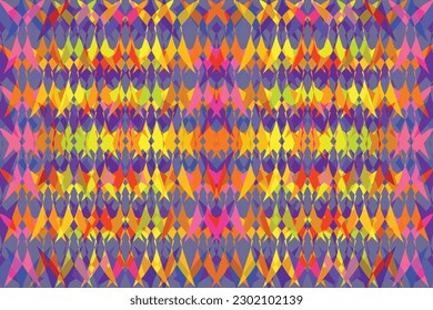 Ethnic zigzag pattern in retro colors, Aztec style seamless vector background