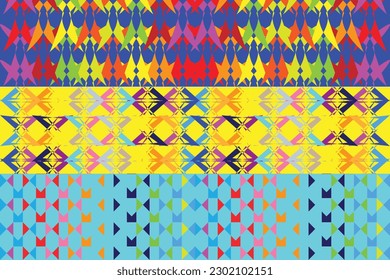 Ethnic zigzag pattern in retro colors, Aztec style seamless vector background