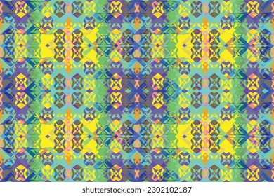 Ethnic zigzag pattern in retro colors, Aztec style seamless vector background