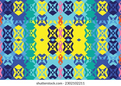 Patrón de zigzag étnico en colores retro, estilo azteca fondo vectorial sin costura