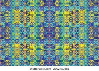 Patrón de zigzag étnico en colores retro, estilo azteca fondo vectorial sin costura
