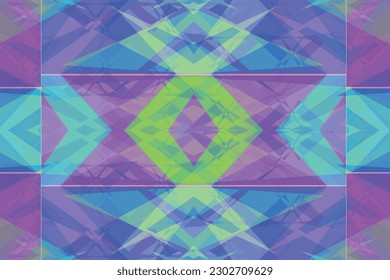Ethnic zigzag pattern in retro colors, Aztec style seamless vector background