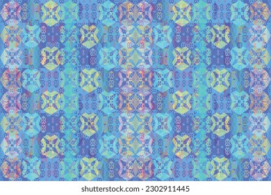 Ethnic zigzag pattern in retro colors, Aztec style seamless vector background
