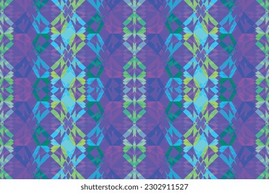Ethnic zigzag pattern in retro colors, Aztec style seamless vector background
