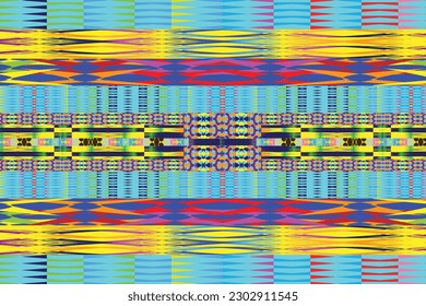 Patrón de zigzag étnico en colores retro, estilo azteca fondo vectorial sin costura

