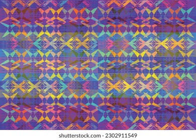 Ethnic zigzag pattern in retro colors, Aztec style seamless vector background
