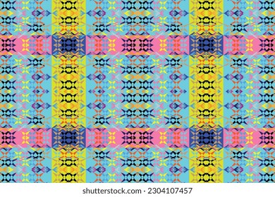 Ethnic zigzag pattern in retro colors, Aztec style seamless vector background