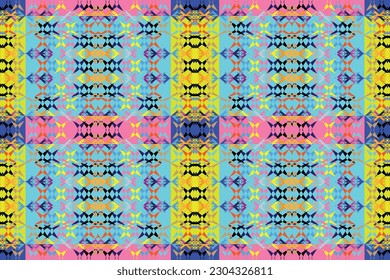 Ethnic zigzag pattern in retro colors, Aztec style seamless vector background