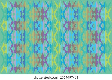 Ethnic zigzag pattern in retro colors, Aztec style seamless vector background