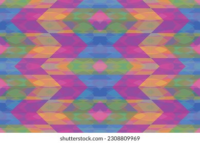 
Patrón de zigzag étnico en colores retro, estilo azteca fondo vectorial sin costura