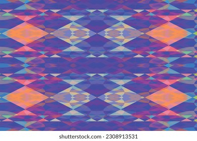 
Patrón de zigzag étnico en colores retro, estilo azteca fondo vectorial sin costura
