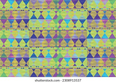 
Ethnic zigzag pattern in retro colors, Aztec style seamless vector background