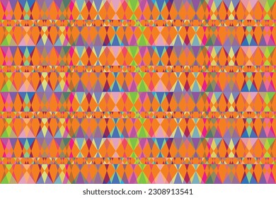
Ethnic zigzag pattern in retro colors, Aztec style seamless vector background