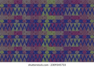 Ethnic zigzag pattern in retro colors, Aztec style seamless vector background
