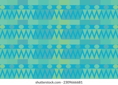 Ethnic zigzag pattern in retro colors, Aztec style seamless vector background