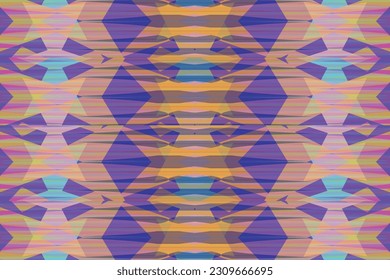 Ethnic zigzag pattern in retro colors, Aztec style seamless vector background