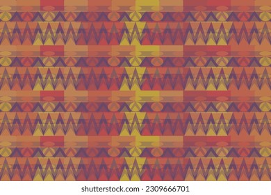 Ethnic zigzag pattern in retro colors, Aztec style seamless vector background