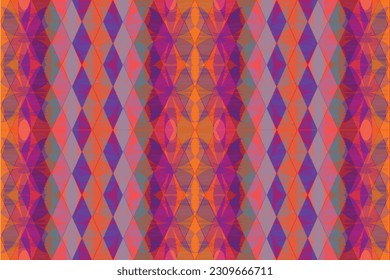 Ethnic zigzag pattern in retro colors, Aztec style seamless vector background