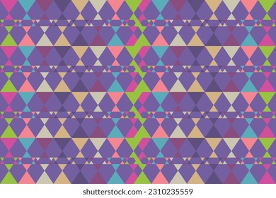 Patrón de zigzag étnico en colores retro, estilo azteca fondo vectorial sin costura