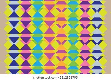 Patrón de zigzag étnico en colores retro, estilo azteca fondo vectorial sin costura